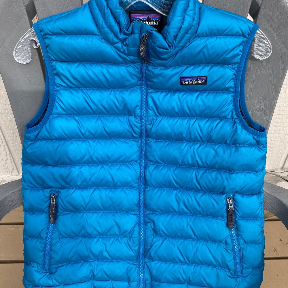 Patagonia packable down blue vest jacket kids Size 12